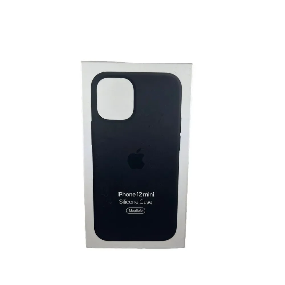 Apple Silicone Case Cover For iPhone 12 Mini Black w/MagSafe-New-Genuine